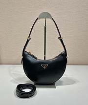 Fortok Prada Moon Leather Bag in Black 22.5x18.5x6.5cm - 1