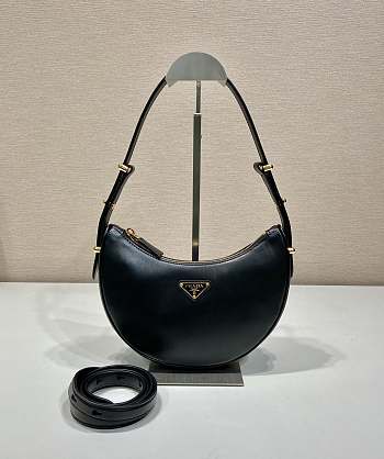 Fortok Prada Moon Leather Bag in Black 22.5x18.5x6.5cm