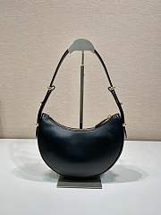 Fortok Prada Moon Leather Bag in Black 22.5x18.5x6.5cm - 4