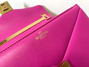 Fortok Valentino One Stud Sheepskin Handbag in Pink 24x18x10cm - 5