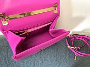 Fortok Valentino One Stud Sheepskin Handbag in Pink 24x18x10cm - 6