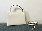 Fortok Valentino One Stud Sheepskin Handbag in White 24x18x10cm - 4