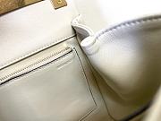 Fortok Valentino One Stud Sheepskin Handbag in White 24x18x10cm - 2