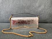 Fortok Valentino VLogo Signature Diamond Buckle Calfskin Shoulder Bag in Silver - 3