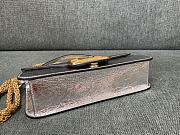 Fortok Valentino VLogo Signature Diamond Buckle Calfskin Shoulder Bag in Silver - 2