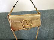 Fortok Valentino VLogo Signature Diamond Buckle Calfskin Shoulder Bag in Gold - 1