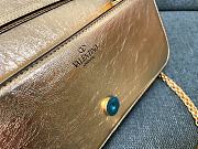 Fortok Valentino VLogo Signature Diamond Buckle Calfskin Shoulder Bag in Gold - 6