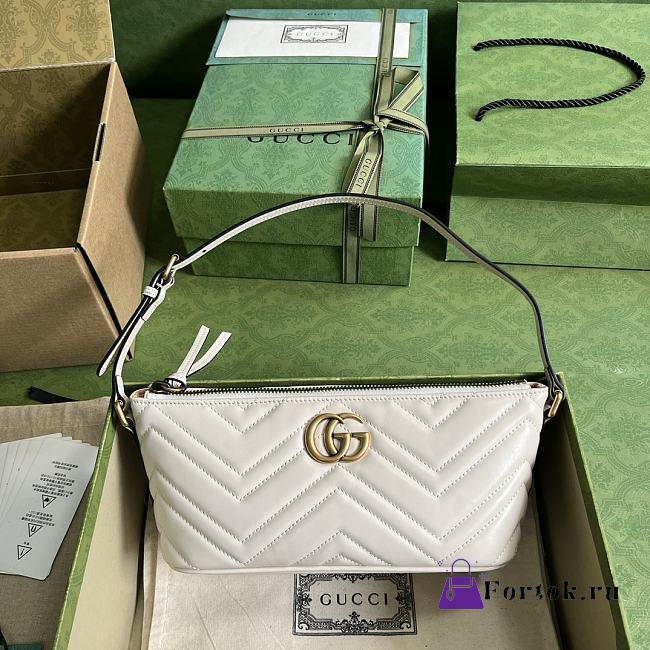 Fortok Gucci Marmont Shoulder Bag in White 23x12x10cm - 1