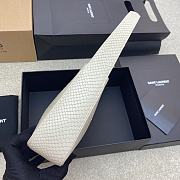 Fortok Saint Laurent Le5A7 White Snakeskin Hobo Bag 24.5x16x6cm - 5