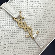 Fortok Saint Laurent Le5A7 White Snakeskin Hobo Bag 24.5x16x6cm - 4