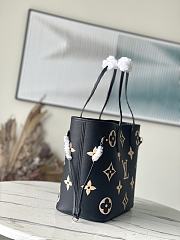Fortok Louis Vuitton Neverfull MM Monogram Empreinte Bag Black/Beige M58907 31x28x14cm - 3