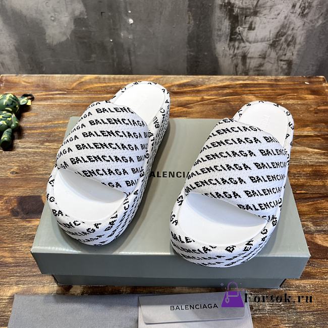 Fortok Balenciaga Slippers No.1 in White - 1