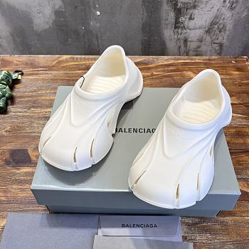 Fortok Balenciaga Mold Closed Rubber Sandals White 