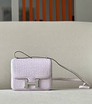 Fortok Hermes CJ19 Aligator Matte Leather Bag Pink 19x15x4cm - 1