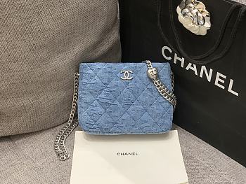 Fortok Chanel 23p Mini Tote Denim Bag 16x20x8cm