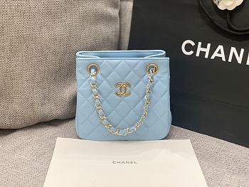 Fortok Chanel 22s Mini Bucket Bag in Blue 17x15x9cm