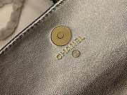 Fortok Chanel 23P Mini Flap Bag Cowhide Bag Silver Gold Hardware - 3