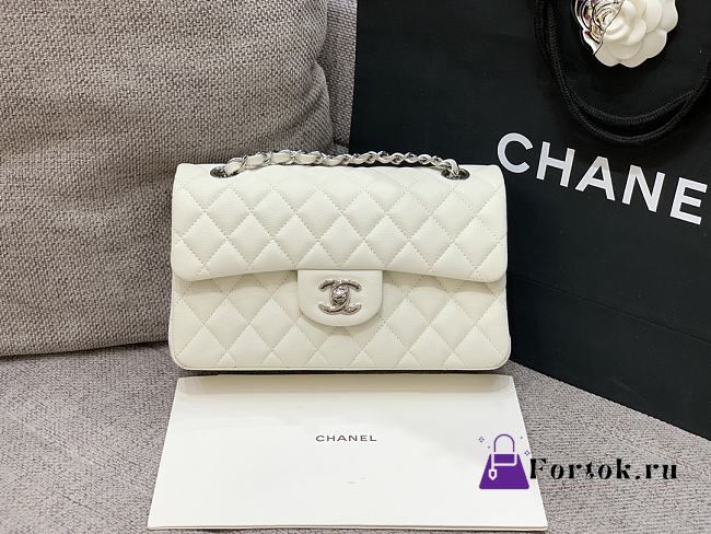 Fortok Chanel Classic Flap Bag White 23cm C881900 - 1