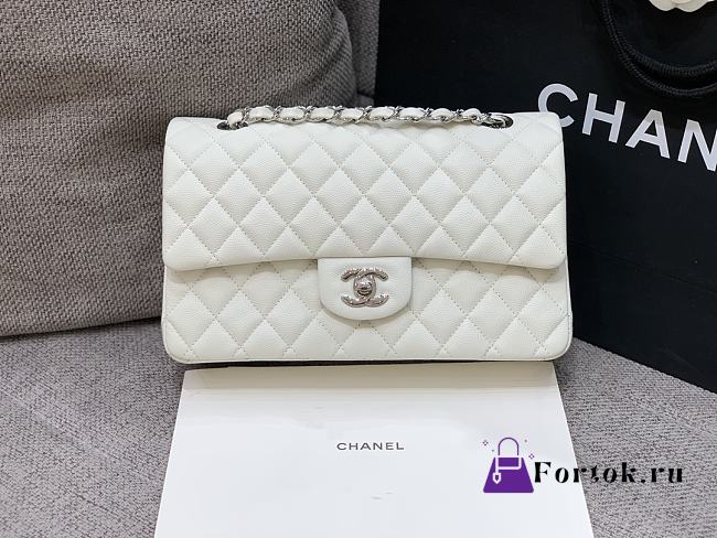 Fortok Chanel Classic Flap Bag White 25cm C881980 - 1