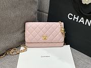 Fortok Chanel Caviar CC Wallet On Chain Woc Pink 19cm - 1
