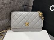 Fortok Chanel Caviar CC Wallet On Chain Woc White 19cm - 4