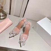 Fortok Amina Muaddi Transparent Roses Glass Heels - 6