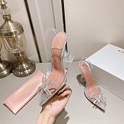 Fortok Amina Muaddi Transparent Roses Glass Heels - 5