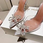 Fortok Amina Muaddi Transparent Roses Glass Heels - 3