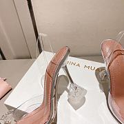 Fortok Amina Muaddi Transparent Roses Glass Heels - 2