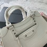 Fortok Balenciaga Neo Classic Bag in White Croc Embossed Leather - 5