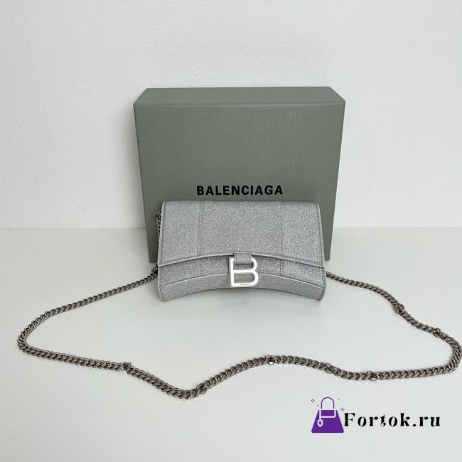 Fortok Balenciaga Silver Hourglass Shoulder Bag 19x13x5cm - 1