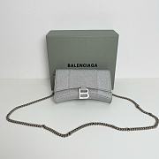 Fortok Balenciaga Silver Hourglass Shoulder Bag 19x13x5cm - 1
