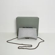 Fortok Balenciaga Silver Hourglass Shoulder Bag 19x13x5cm - 2