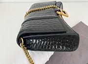 Fortok Balenciaga Black Croc-effect Leather Wallet On Chain 19x12x5cm - 6