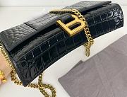 Fortok Balenciaga Black Croc-effect Leather Wallet On Chain 19x12x5cm - 5