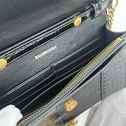 Fortok Balenciaga Black Croc-effect Leather Wallet On Chain 19x12x5cm - 4