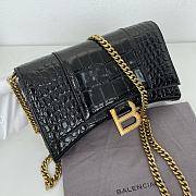 Fortok Balenciaga Black Croc-effect Leather Wallet On Chain 19x12x5cm - 2