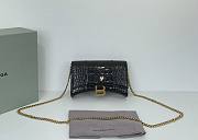 Fortok Balenciaga Black Croc-effect Leather Wallet On Chain 19x12x5cm - 1