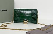 Fortok Balenciaga Green Croc-effect Leather Wallet On Chain 19x12x5cm - 1