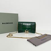 Fortok Balenciaga Green Croc-effect Leather Wallet On Chain 19x12x5cm - 6