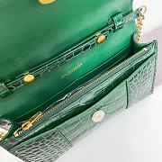 Fortok Balenciaga Green Croc-effect Leather Wallet On Chain 19x12x5cm - 4