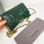 Fortok Balenciaga Green Croc-effect Leather Wallet On Chain 19x12x5cm - 2