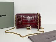 Fortok Balenciaga Red Croc-effect Leather Wallet On Chain 19x12x5cm - 1