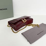 Fortok Balenciaga Red Croc-effect Leather Wallet On Chain 19x12x5cm - 6