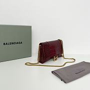 Fortok Balenciaga Red Croc-effect Leather Wallet On Chain 19x12x5cm - 5