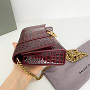 Fortok Balenciaga Red Croc-effect Leather Wallet On Chain 19x12x5cm - 4
