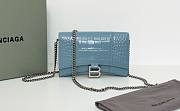 Fortok Balenciaga Blue Croc-effect Leather Wallet On Chain 19x12x5cm - 1
