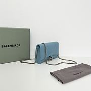 Fortok Balenciaga Blue Croc-effect Leather Wallet On Chain 19x12x5cm - 6