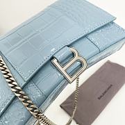 Fortok Balenciaga Blue Croc-effect Leather Wallet On Chain 19x12x5cm - 5