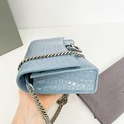Fortok Balenciaga Blue Croc-effect Leather Wallet On Chain 19x12x5cm - 3